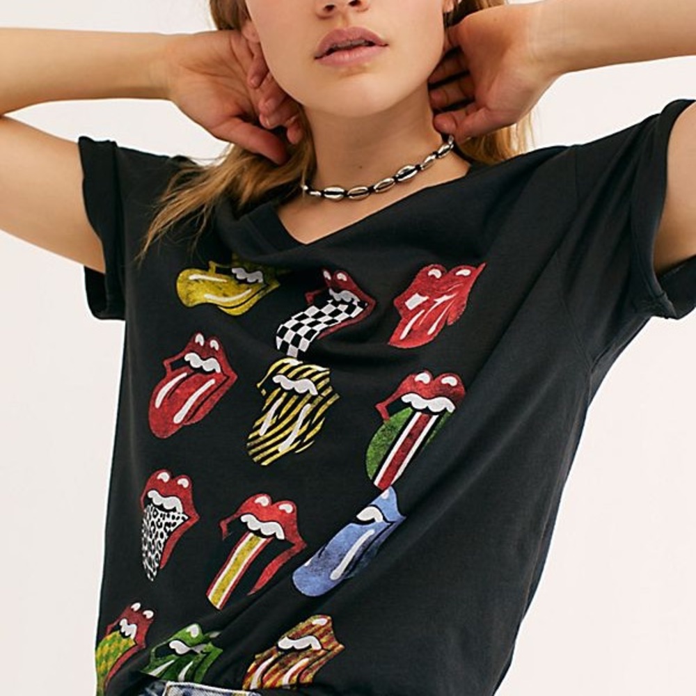 Free People Daydreamer Rolling Stones 12 Tongues Tee